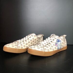 Disney Lilo & Stich Canvas Sneaker Mens 10 Disney Ground Up Shoes White Lace up